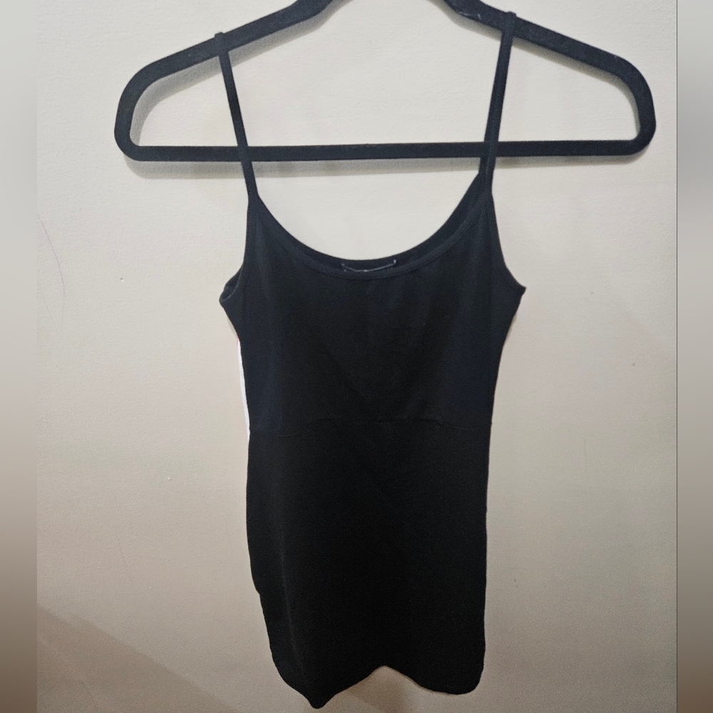 Brandy Melville Black Stripe Tank Mini Cotton Blend Dress One Size Small